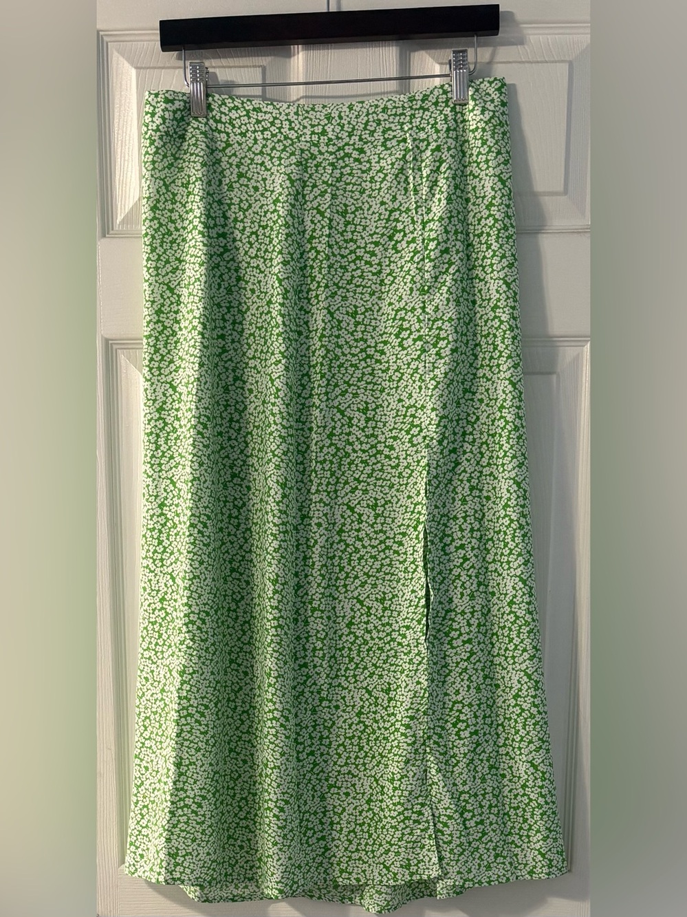 SHEIN Green and White Floral Maxi Skirt